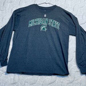 Men’s‎ Large Ling Sleeve Michigan State T-Shirt (Grey)